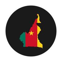 Cameroon map silhouette with flag on black background vector