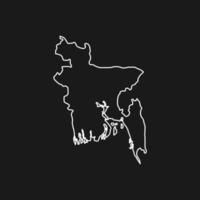 Mapa de Bangladesh sobre fondo negro vector