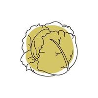 Cabbage outline on a white background. Icon. Vector illustration.