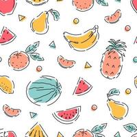 Fruit seamless pattern. Healthy eating. Vector background.