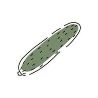 Cucumber outline on a white background. Icon. Vector illustration.