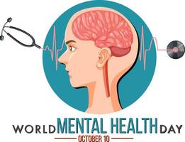 diseño de carteles para el día mundial de la salud mental vector