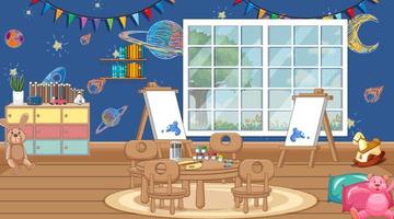 Scene with empty classroom vector