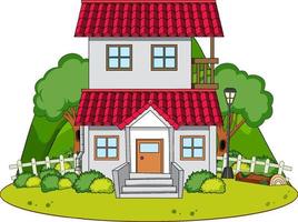 A simple house in nature background vector
