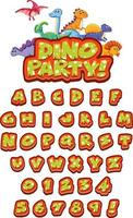 Font design for english alphabets in dinosaur character vector