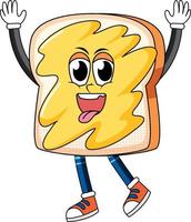 A bread cartoon character on white background vector