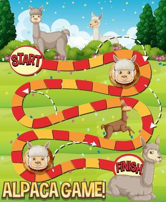 A snake ladder alpaca game template