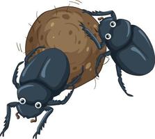 A dung beetle cartoon character vector