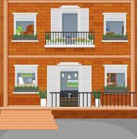 Apartment building with windows vector