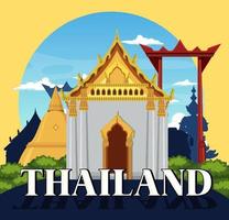 Travel Thailand attraction and landscape icon vector