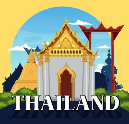 Travel Thailand attraction and landscape icon