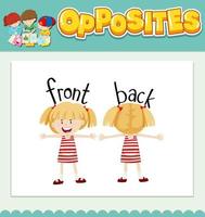 Opposite words for front and back vector