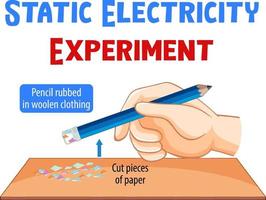 experimento de electricidad estática con lápiz y papel vector