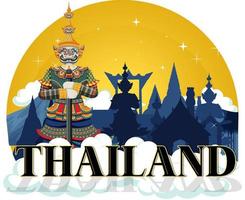 Giant demons Thailand attraction and landscape icon vector