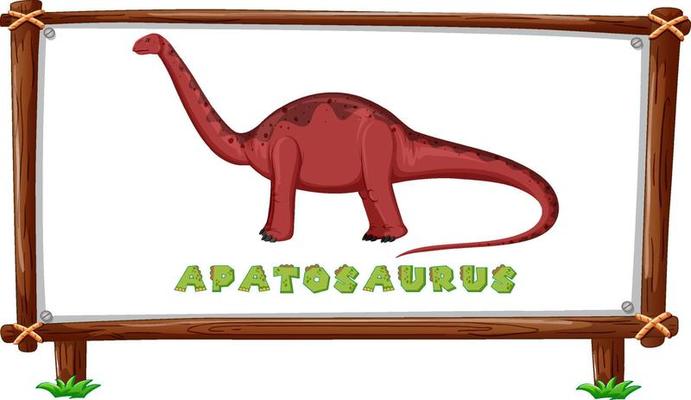Frame template with dinosaurs and text apatosaurus design inside