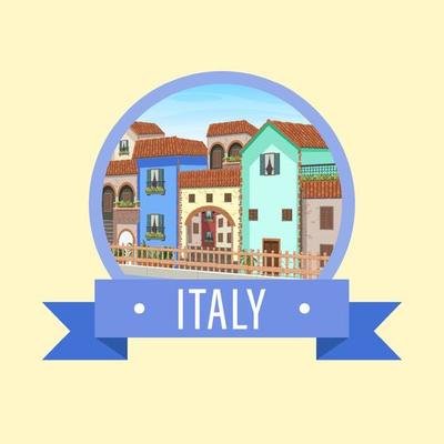Travel Italy attraction and landscape icon