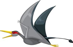 A dinosaur rhamphorhynchus on white background vector