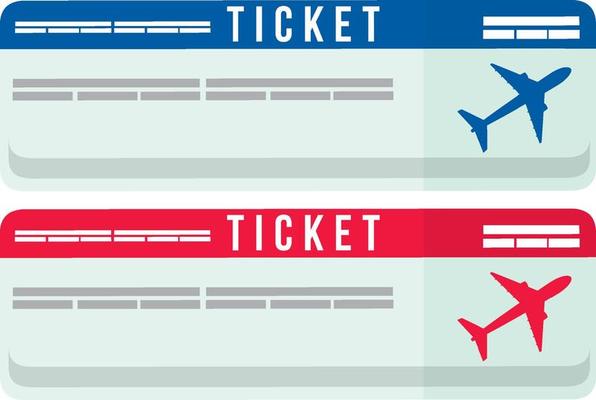 Flight ticket template in cartoon style