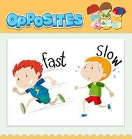 Opposite words for fast and slow vector