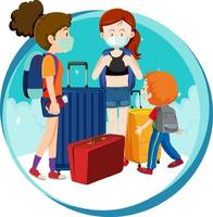 Family travel holiday theme with backpack vector