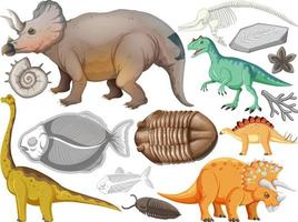 conjunto de diferentes animales de dinosaurios prehistóricos vector