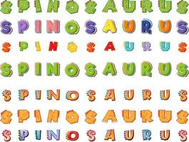 Font design for spinosaurus vector