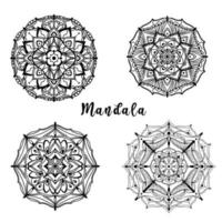 símbolos esotéricos. un conjunto de 4 mandalas. vector de imágenes prediseñadas.