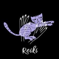 Reiki healing of animals. Logo. Vector. vector