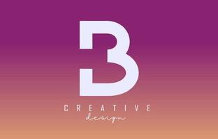 White B Letter Logo Monogram Vector Design. Creative B Letter Icon with colorful gradient background.