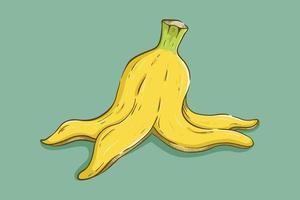 banana peel with colored hand drawn or sketch style vector