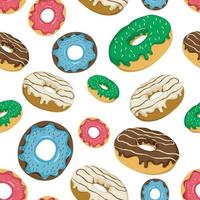 tasty donut in seamless pattern vector