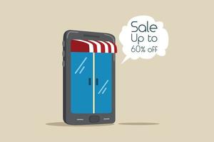 smartphone online shopping concept vector