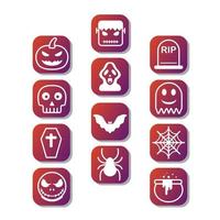 paquete de iconos de halloween vector