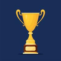 Trophy cup. Gold goblet isolated on background. Awards for winner, champion. Concept of victory, award, championship, leadership, achievement. Vector elements for logo, label, game, app design.