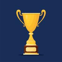 copa trofeo. copa de oro aislada en el fondo. premios para el ganador, campeón. concepto de victoria, premio, campeonato, liderazgo, logro. elementos vectoriales para logotipo, etiqueta, juego, diseño de aplicaciones. vector