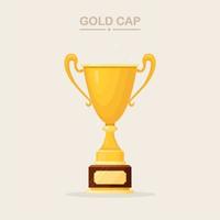 Trophy cup. Gold goblet isolated on white background. Awards for winner, champion. Concept of victory, award, championship, leadership, achievement. Vector elements for logo, label, game, app design.