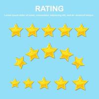 Star rating. Client feedback, customer review. Survey for marketing service. Vector flat design.