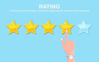 Star rating. Client feedback, customer review. Survey for marketing service. Vector fkat design