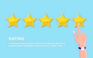 Star rating. Client feedback, customer review. Survey for marketing service. Vector fkat design