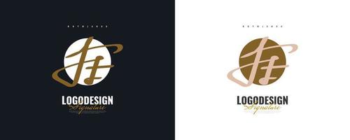 diseño inicial del logotipo f y t en un estilo de escritura elegante y minimalista. logotipo o símbolo de la firma ft para bodas, moda, joyería, boutique e identidad comercial vector