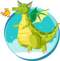 Fantasy dragon character on white background vector