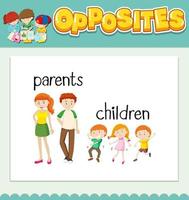 Opposite words for parent and children vector