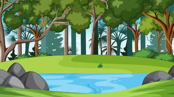 Scene with river in forest vector