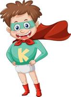 A super Boy Standing on White Background vector