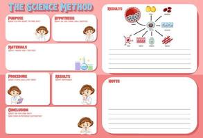 The science method worksheet for children vector