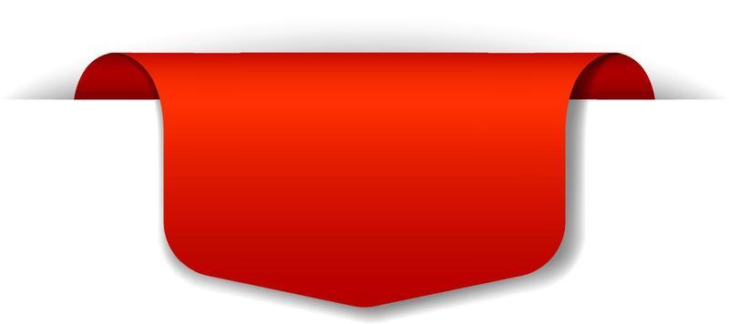 Red banner design on white background