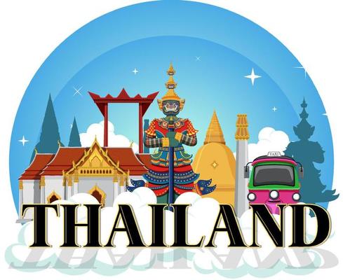 Travel Thailand attraction and landscape icon