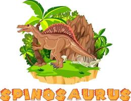 Spinosaurus standing on the ground vector