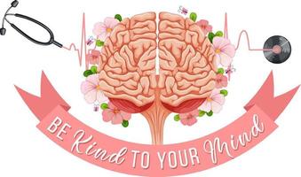 Poster with word be kind to your mind vector