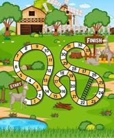 A farm boardgame template vector